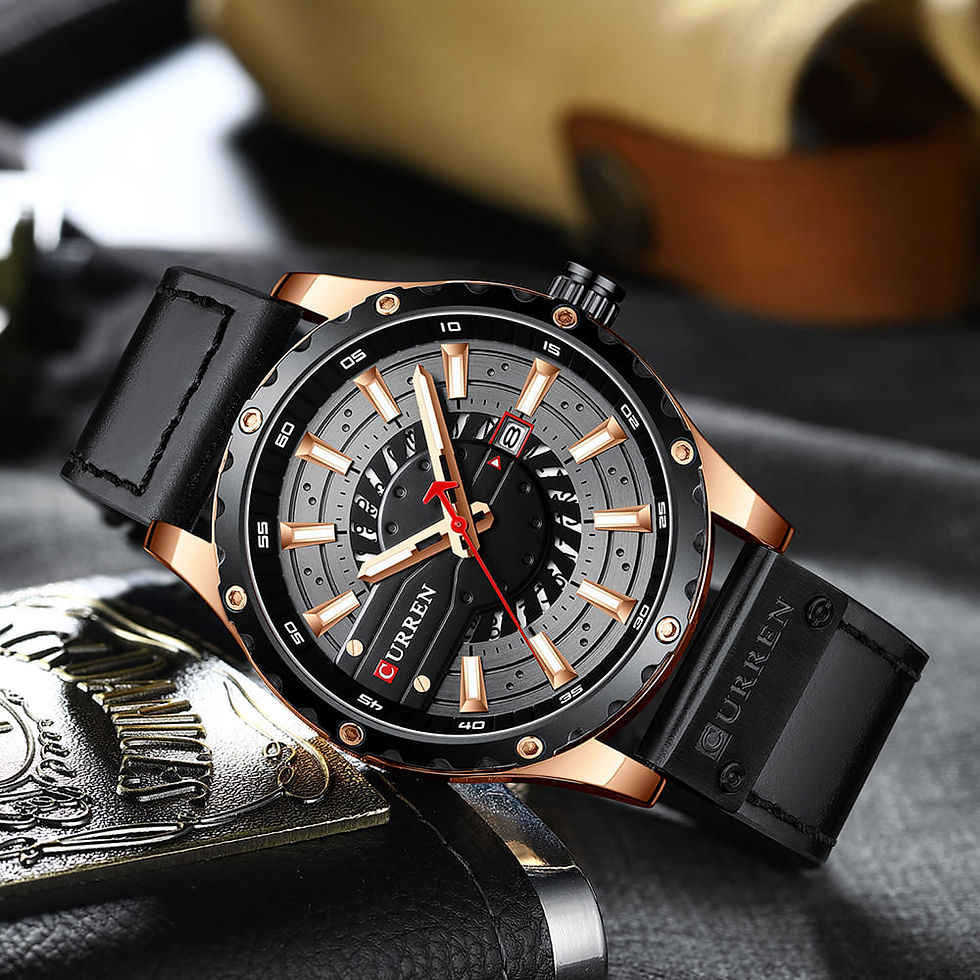 Miniatura: Relógio Masculino Luxo com Pulseira de Couro Resistente à Água - Del Rey C8374