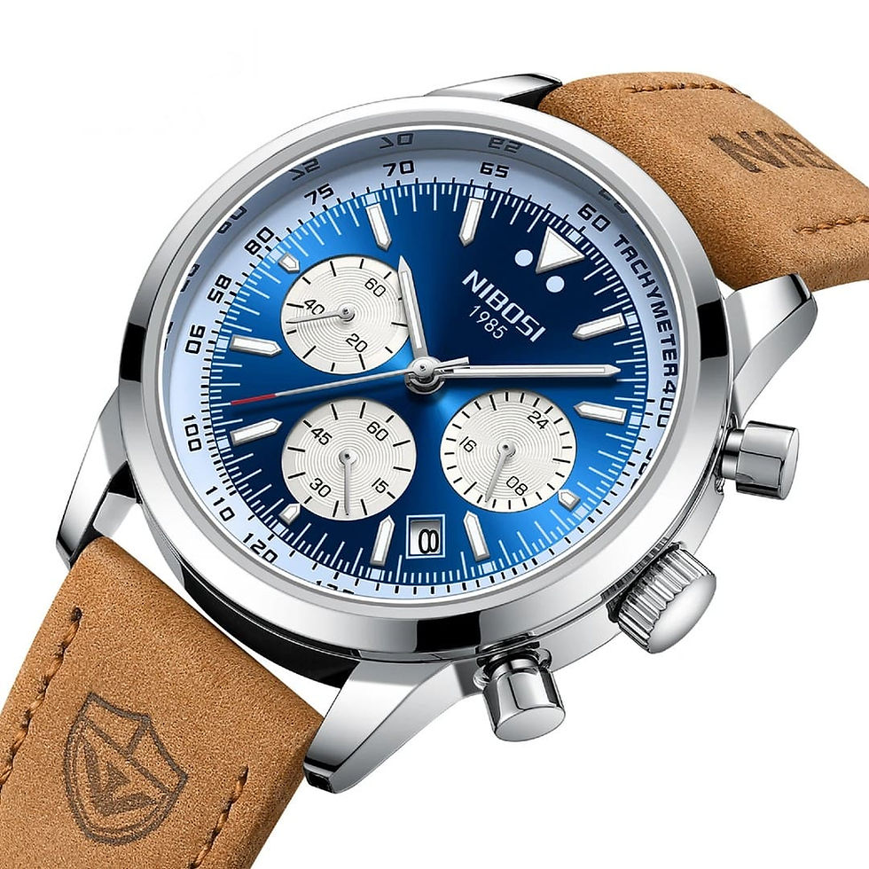 Miniatura: Relógio Masculino Premium com Pulseira de Couro e Cronógrafos - Del Rey N2609
