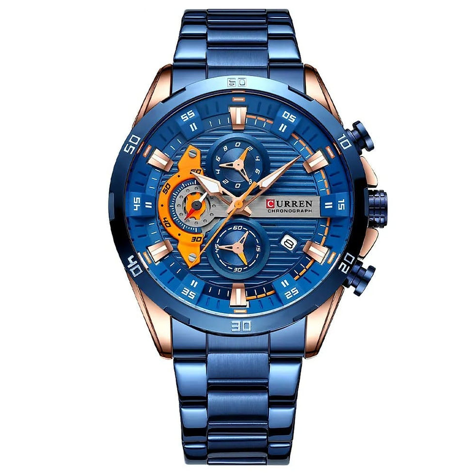 Miniatura: Relógio Masculino Luxo de Aço Inoxidável com Cronógrafos - Del Rey C8402
