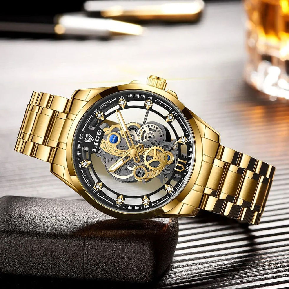 Miniatura: Relógio Masculino Premium de Aço Inoxidável com Cronógrafos - Del Rey LG8997