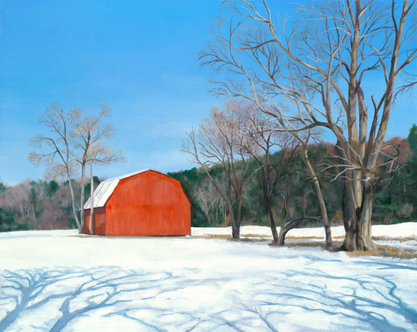Red Barn in Winter