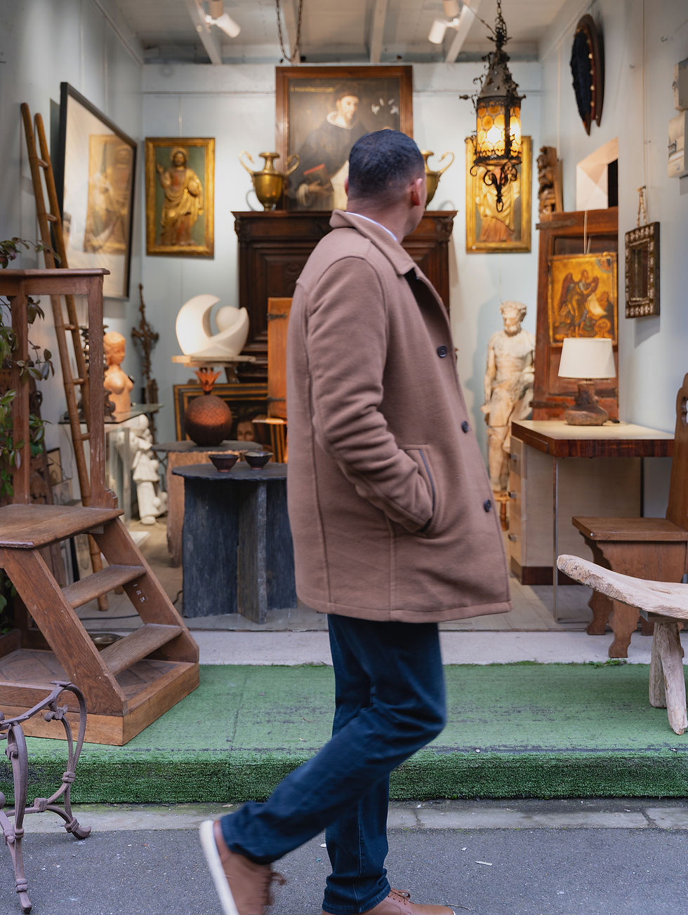 Interior designer, DuVäl, walking through Paris flea markets.