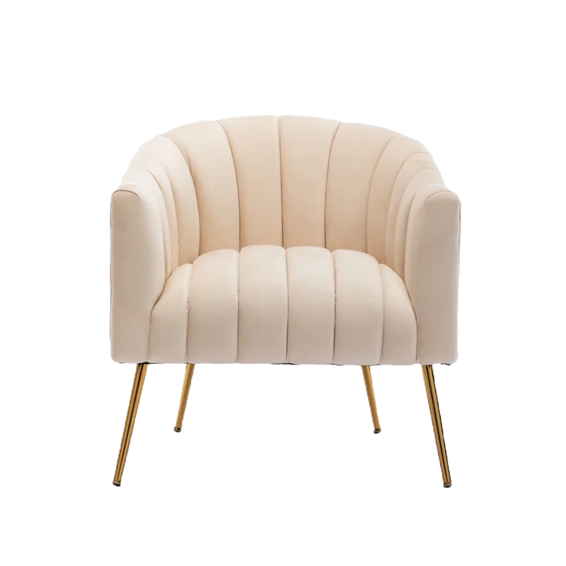 Mariantonietta 28'' Wide Velvet Beige Barrel Chair