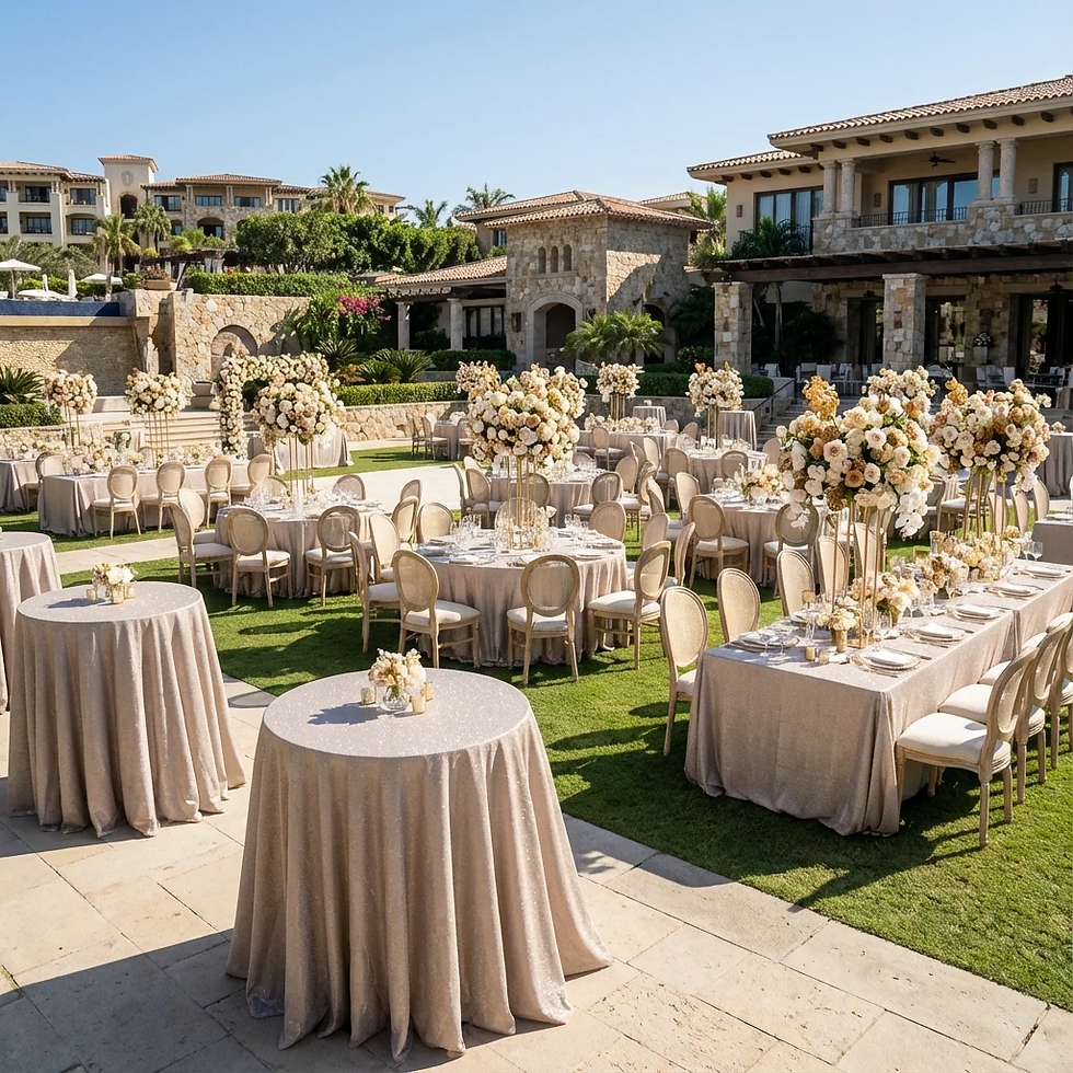Thumbnail: Glitter Velour Table Linen in Beige