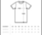 Thumbnail: White t-shirt with measurement details for width and length information.