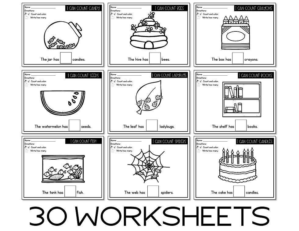 Thumbnail: Counting 1-10 Flip Books & Worksheets
