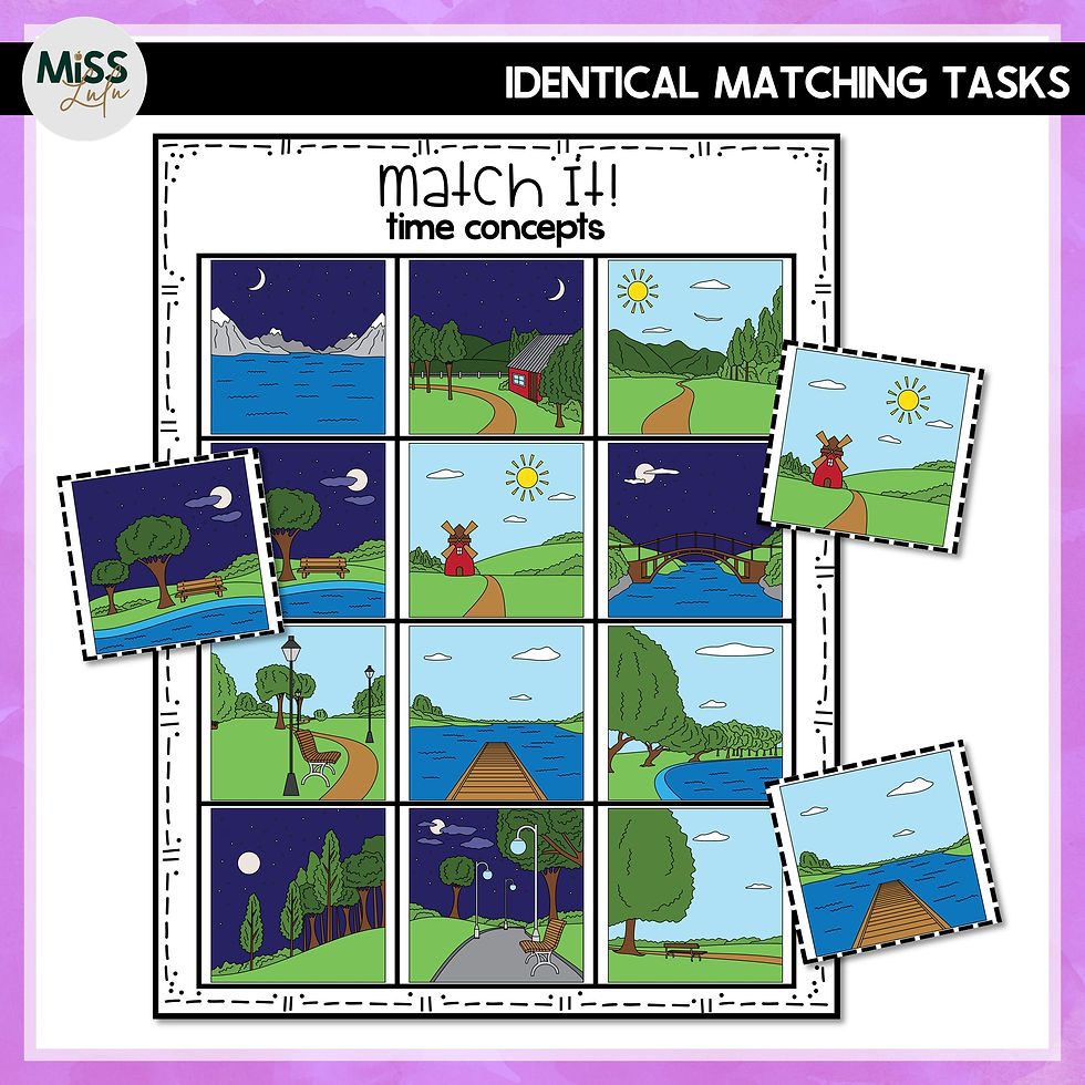 Thumbnail: Time Concepts & Telling Time Matching Independent Work Task