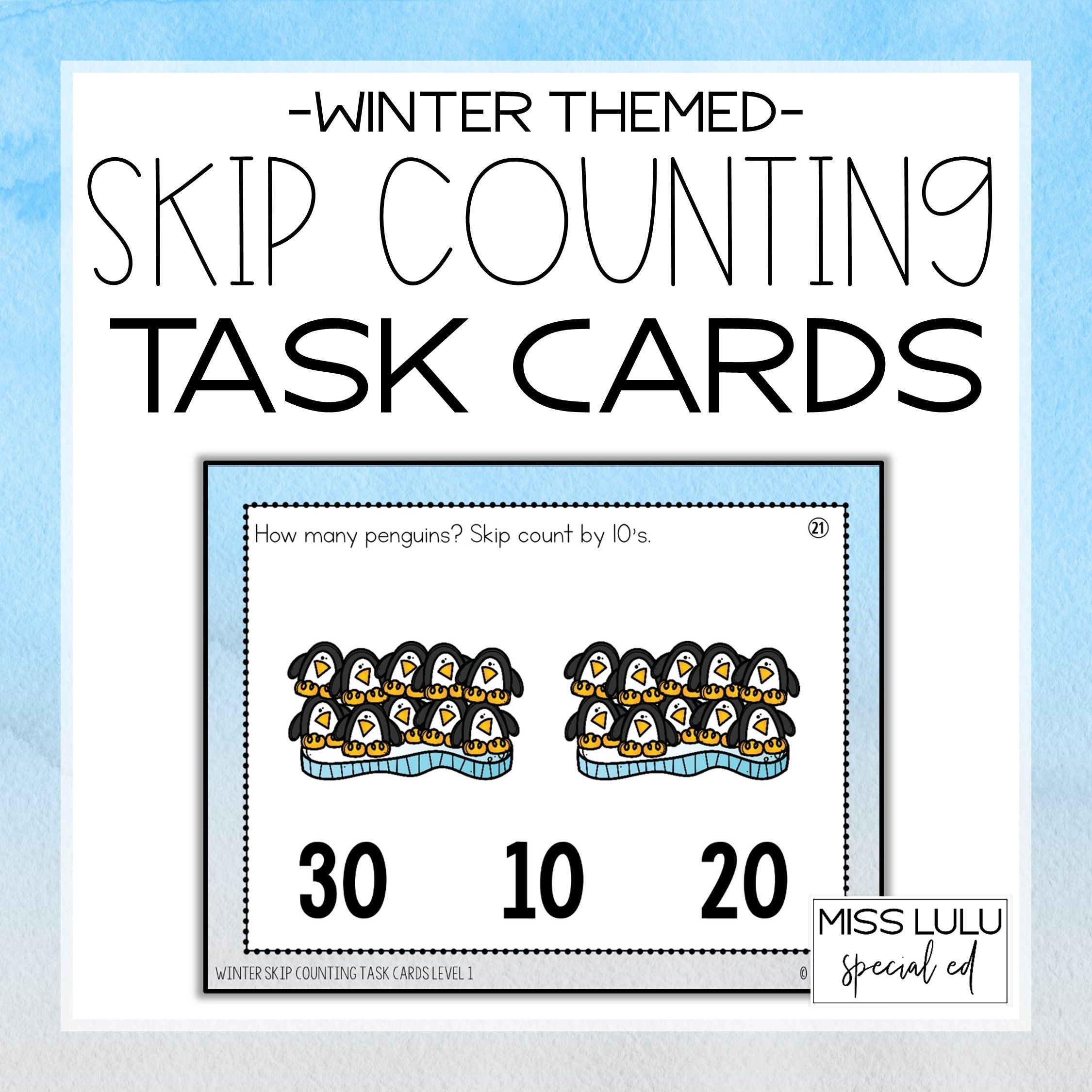Winter Skip Counting Task Cards