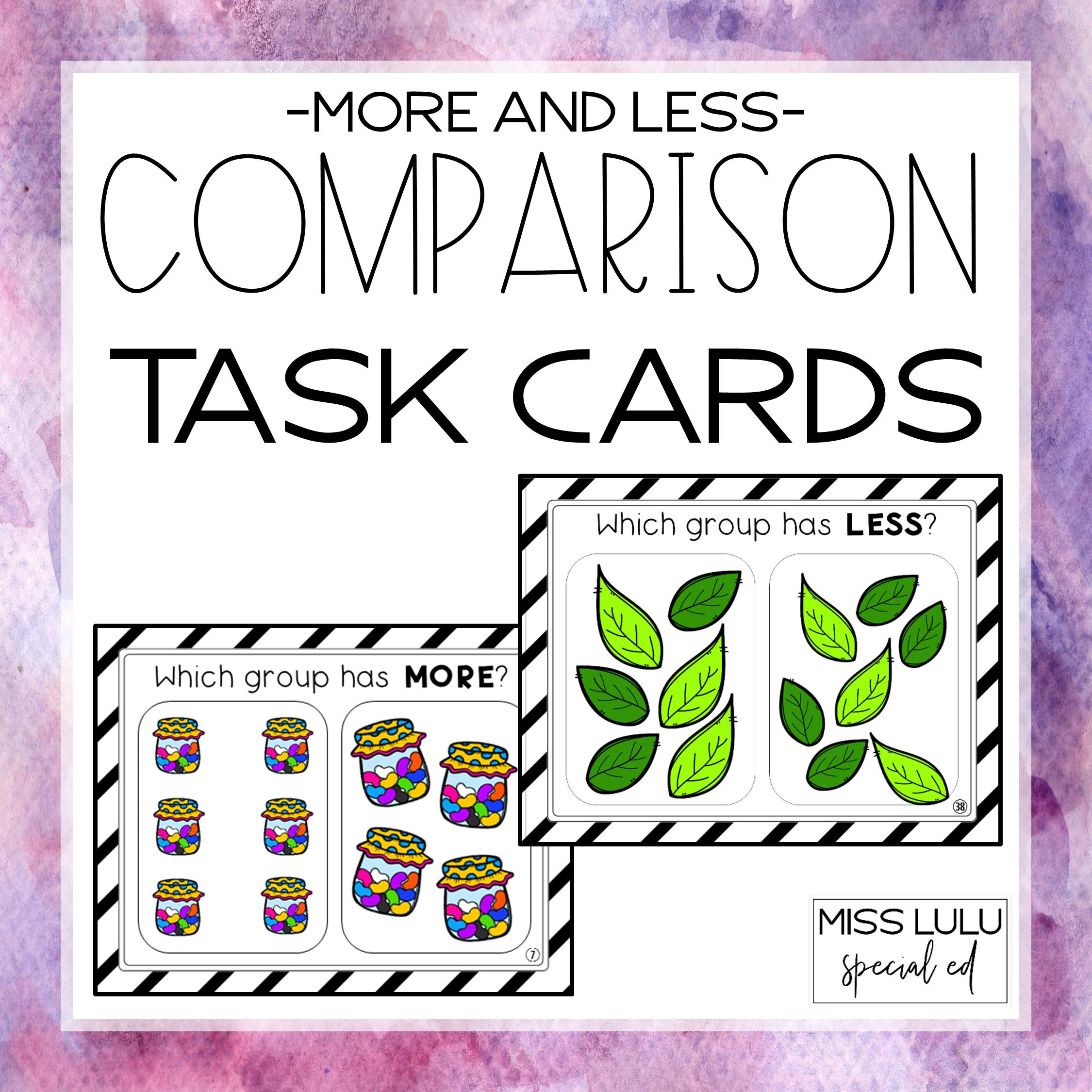More & Less Comparison Task Cards