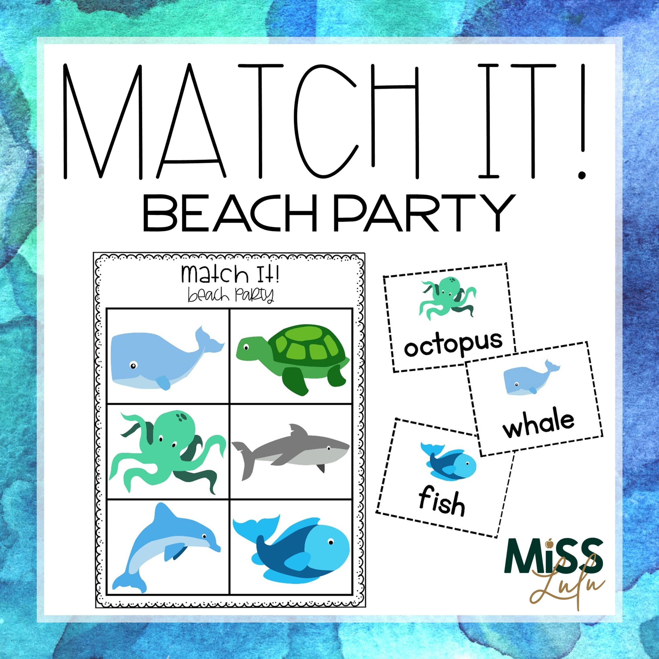 Beach Summer Matching Independent Work Task