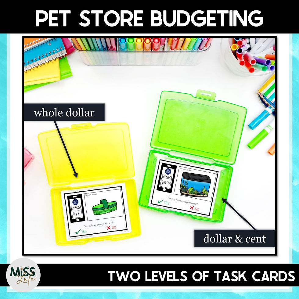 Thumbnail: Pet Store Bank Account Budgeting Unit for Special Education with Google Slides
