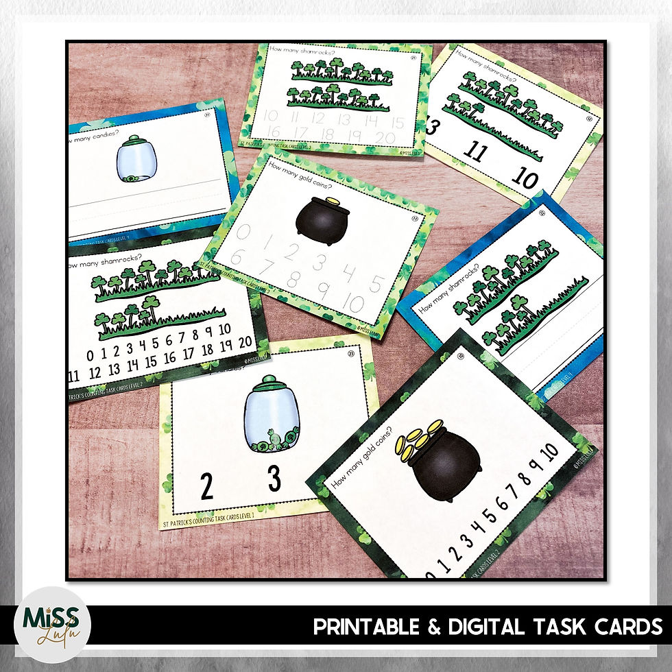 Thumbnail: Differentiated Counting to 20 Task Cards: Seasonal Bundle (Printable & Digital)