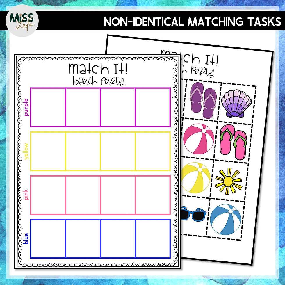 Thumbnail: Beach Summer Matching Independent Work Task