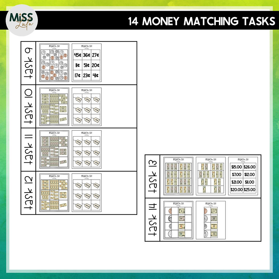 Thumbnail: Money Matching Independent Work Task