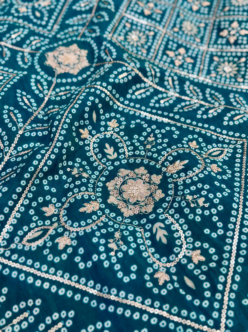 Thumbnail: Bandhej Elegance Crepe Embroidery