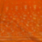 Intricate leather work georgette embroidery on orange fabric