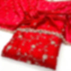 Fendi Silk Jaal Embroidery Suit fabric in red and gold
