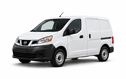 Furgoneta Nissan blanca sobre fondo blanco (1).png