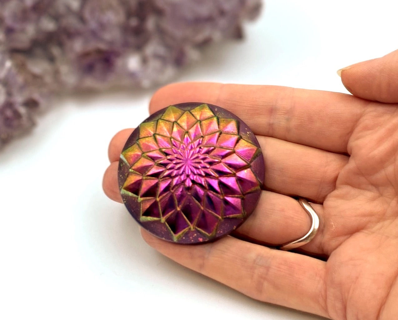 Lotus Pocket Orgone Golden Purple Green