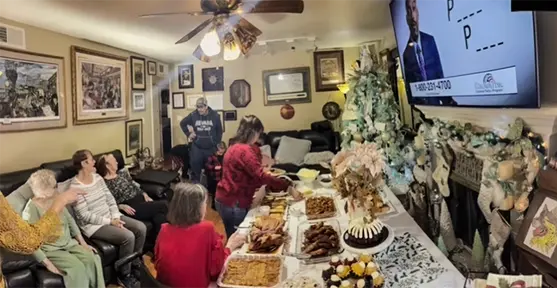 Christmas with the families at Baileys Group Home