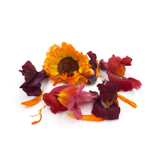 Freeze Dried Red & Orange Edible Flower Mix Piccolo Edibles