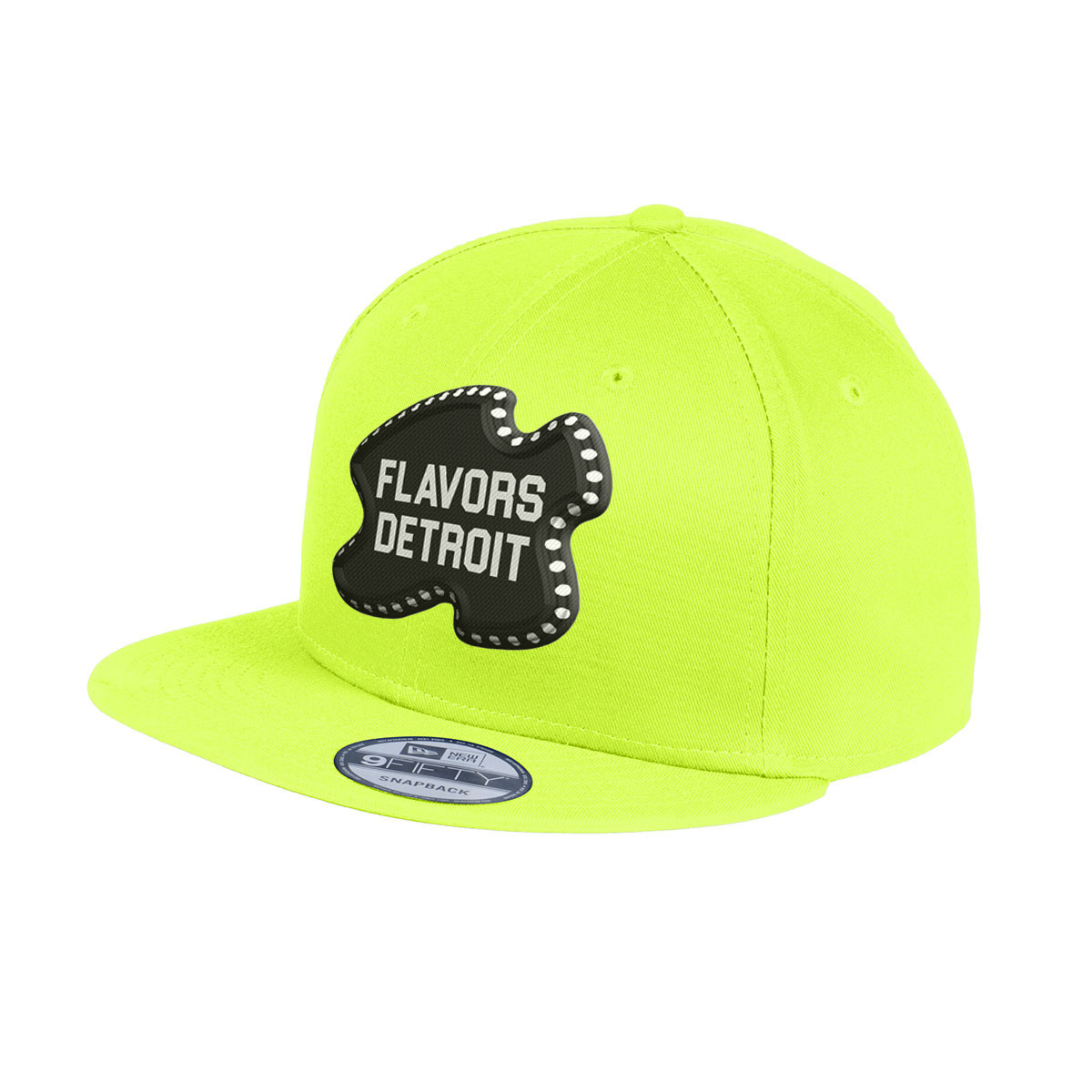Flavors Detroit™ | New Era® | Flat Bill Snapback Cap (Cyber Green)
