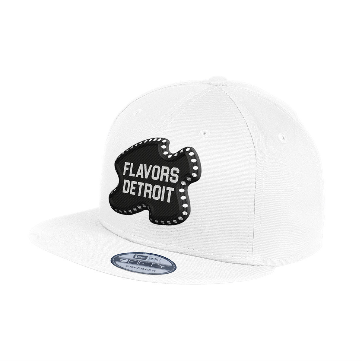 Flavors Detroit™ | New Era® | Flat Bill Snapback Cap (White)