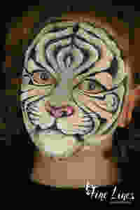 Realistic White Tiger face painting