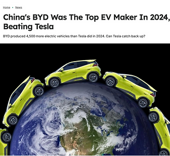 China's BYD Was the Top ev maker in 2024 - InsideEVs article
