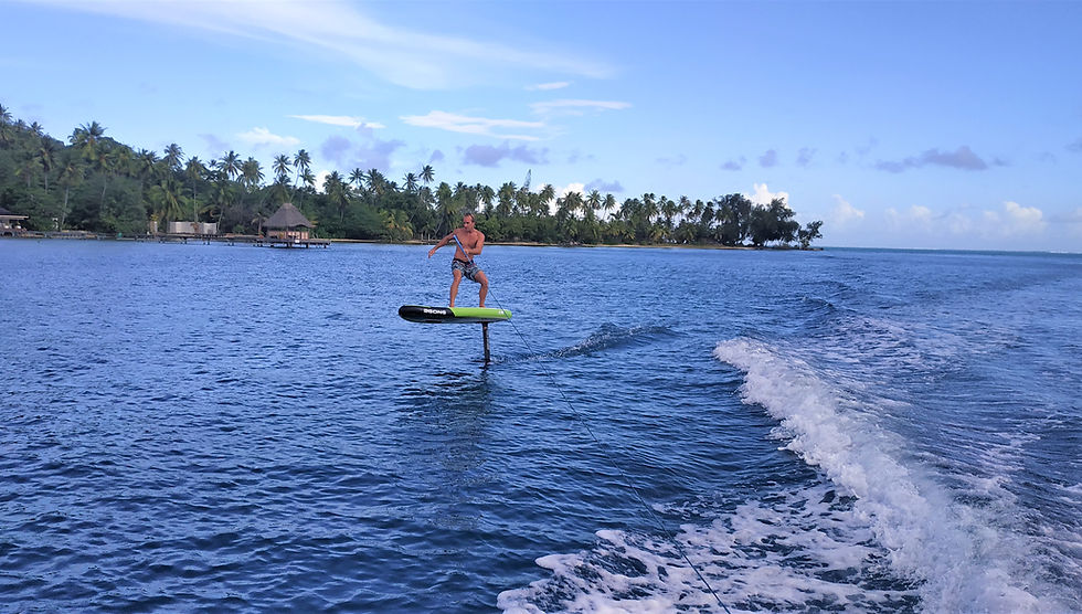 Wing foiling on the flat, shallow lagoon of Bora Bora: wind seasons, spots and what to expect. Lessons available through our partner school.