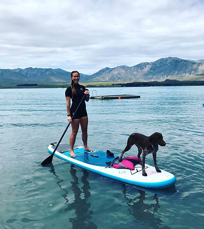 stand up paddleboard with a dog