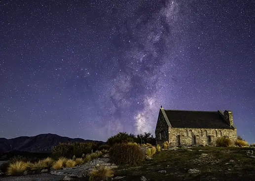Milky Way over the Church of the Good Shepherd, Aoraki Mackenzie Dark Sky Reserve