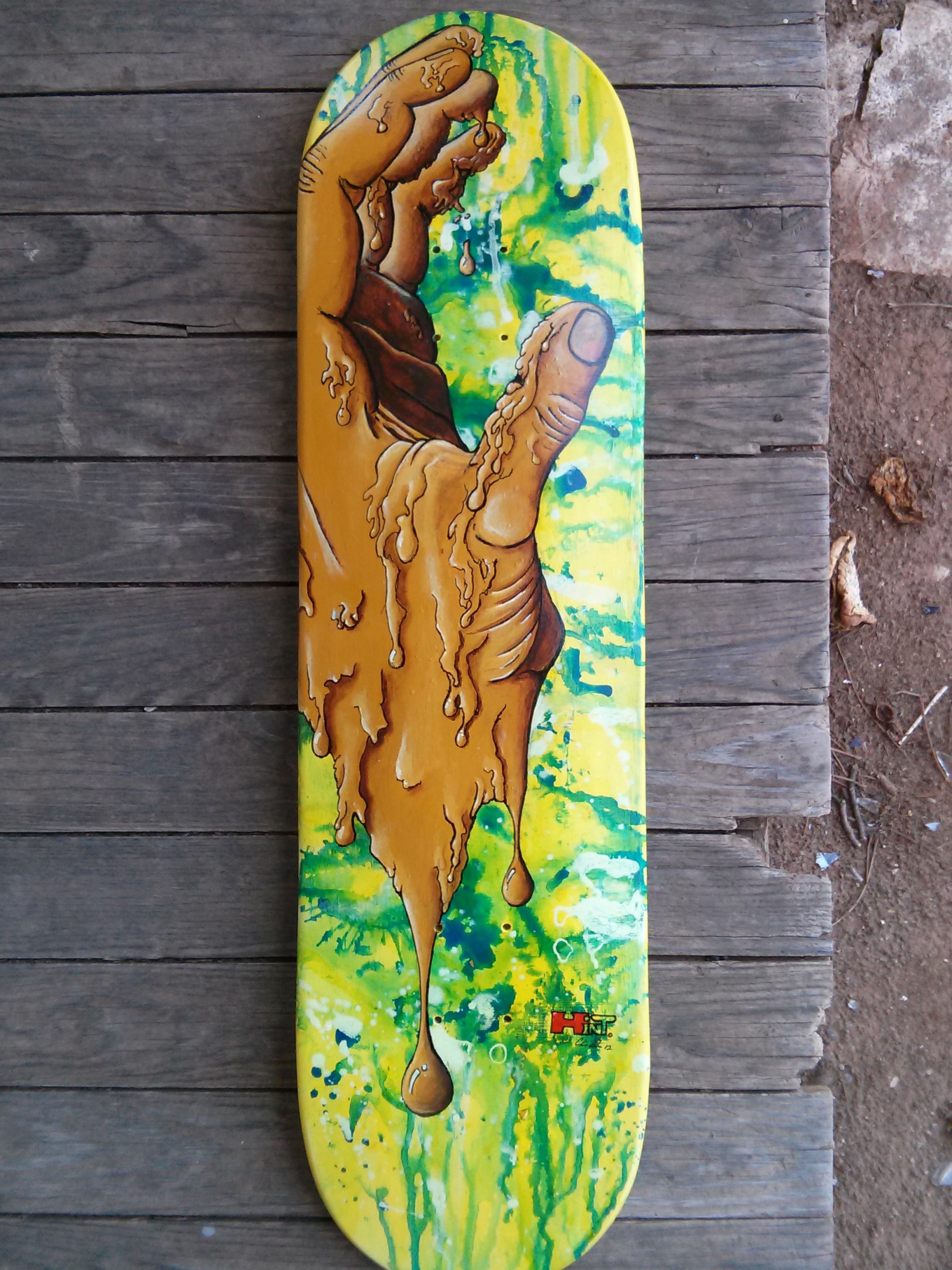 Skateboard Art "Clay Hand"