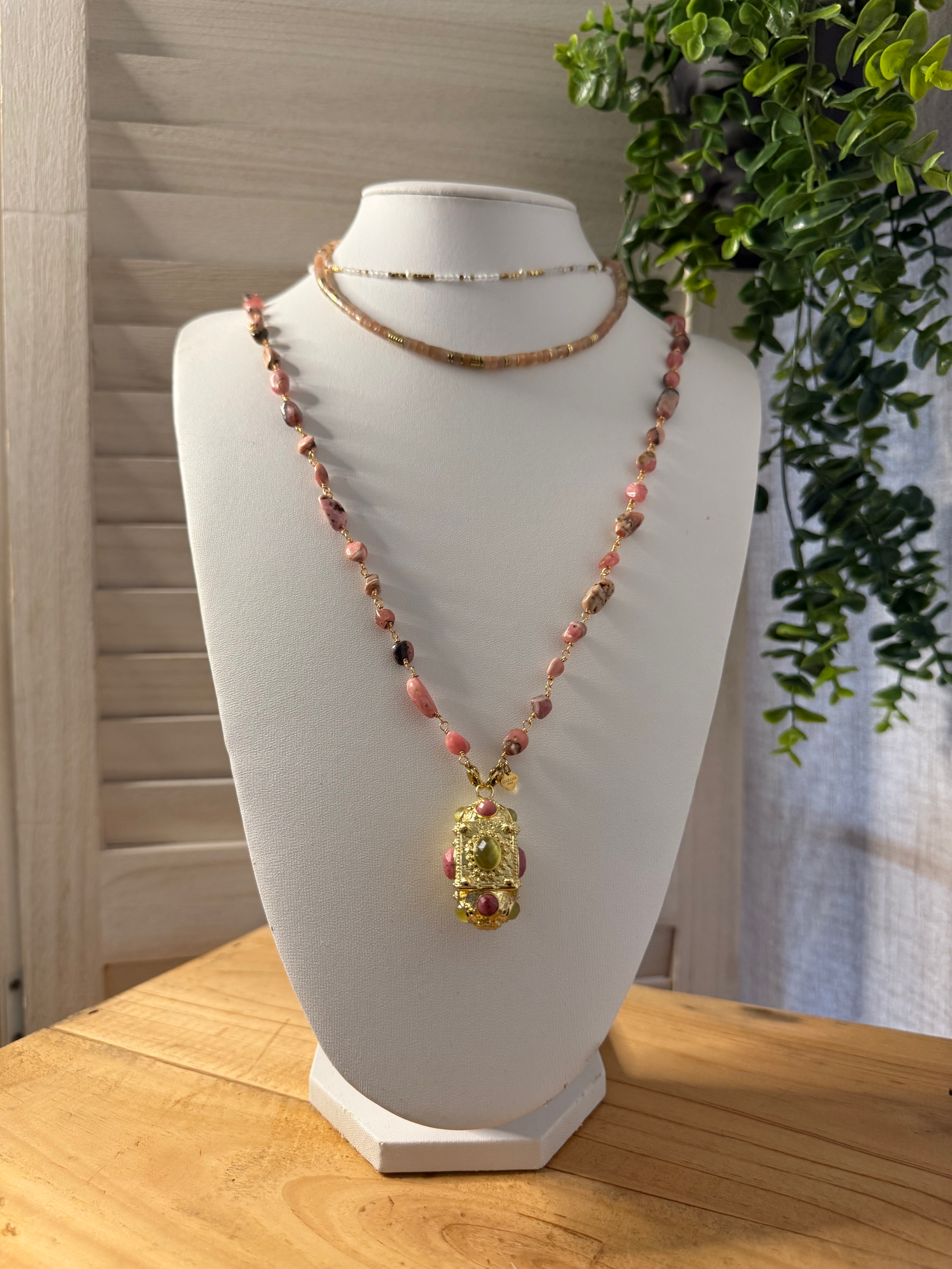 Sautoir en Tourmaline Rose - Harmonie du Cœur