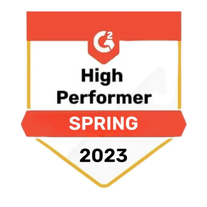 G2 High Performer Spring 2023 badge for enterprise AI platform