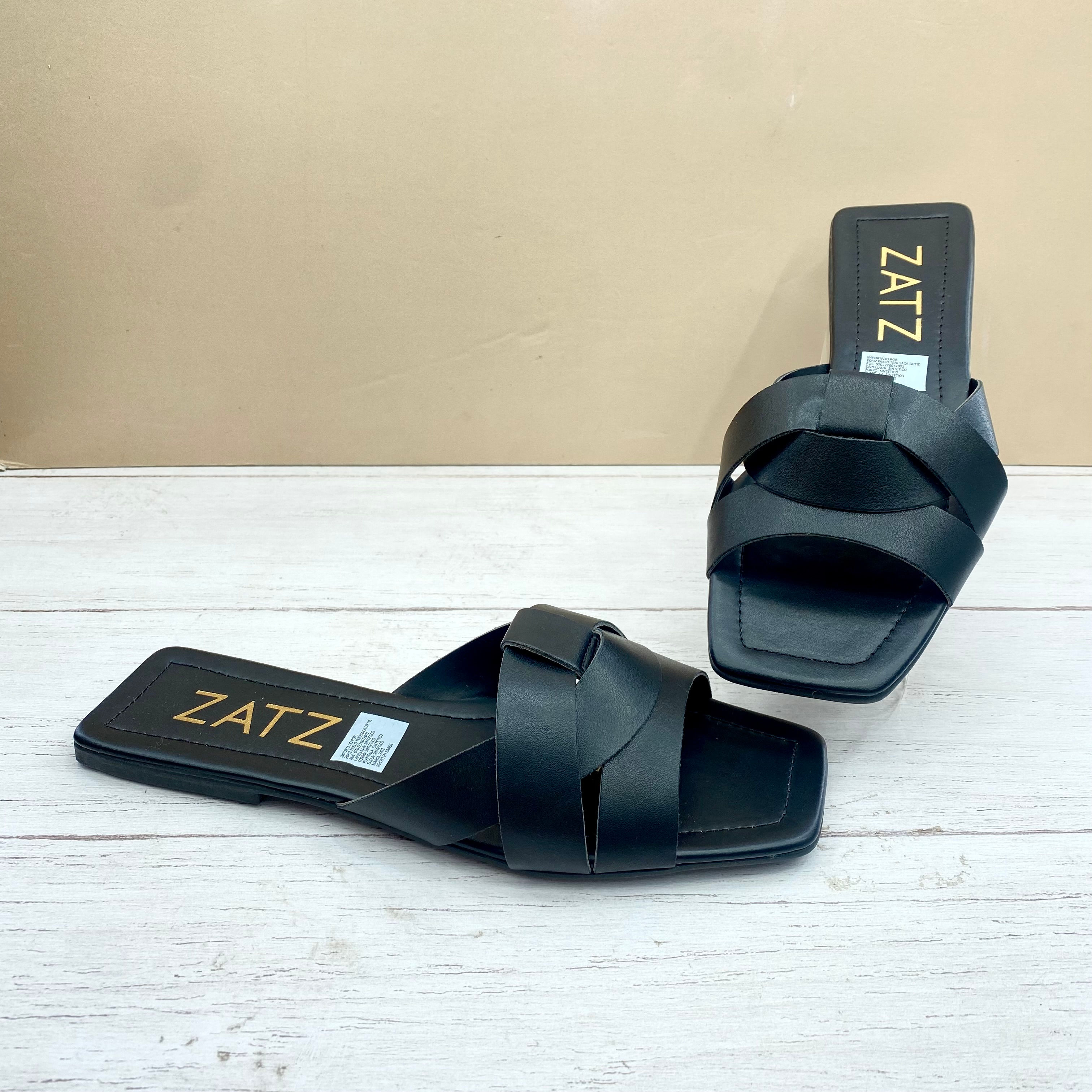 SANDALIAS DE CUERO ZATZ SKIM PUNTA CUADRADA