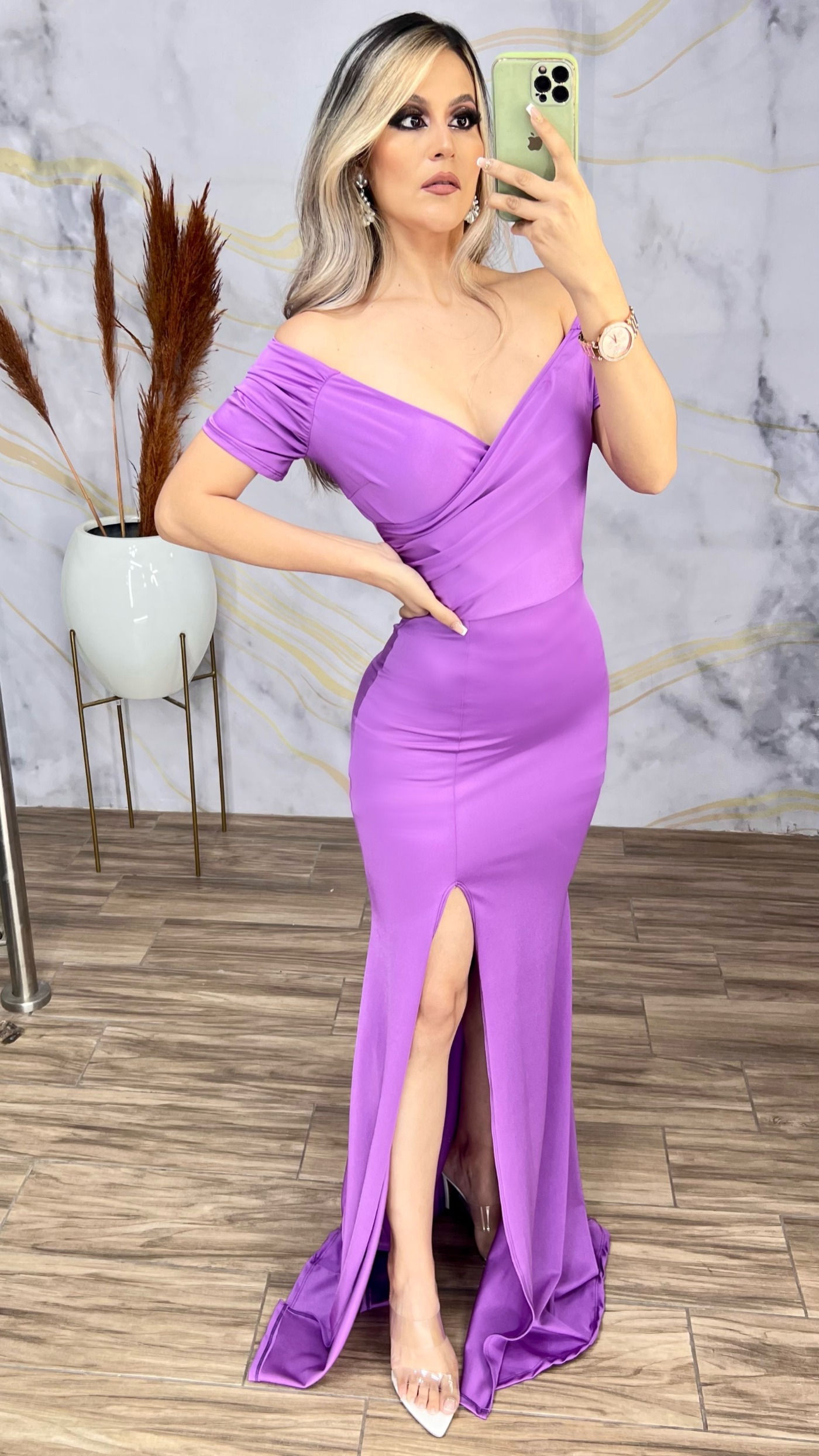 VESTIDO DE FIESTA CON ABERTURA VA VA VOOM