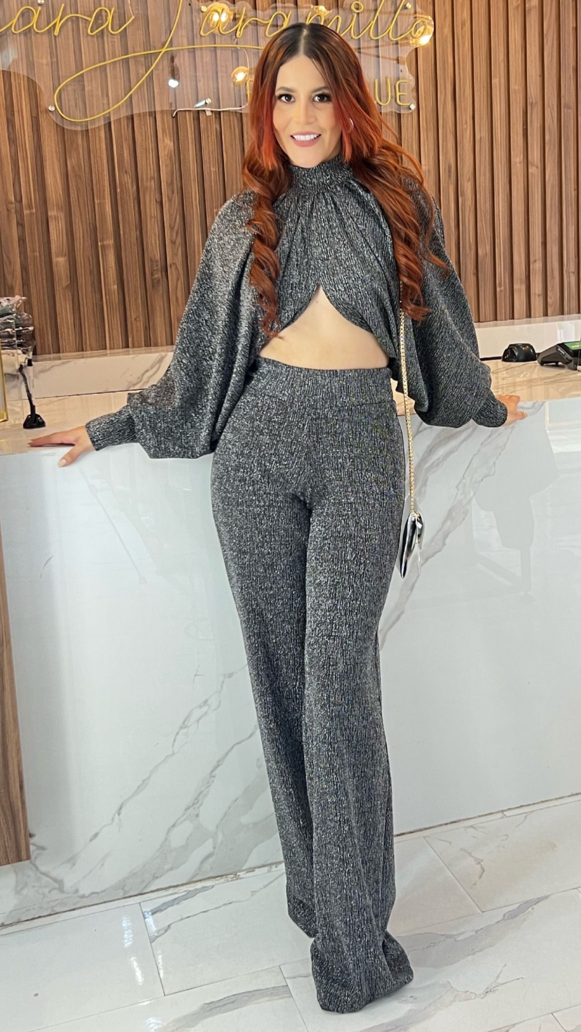 SET SILVER TOP CUELLO ALTO