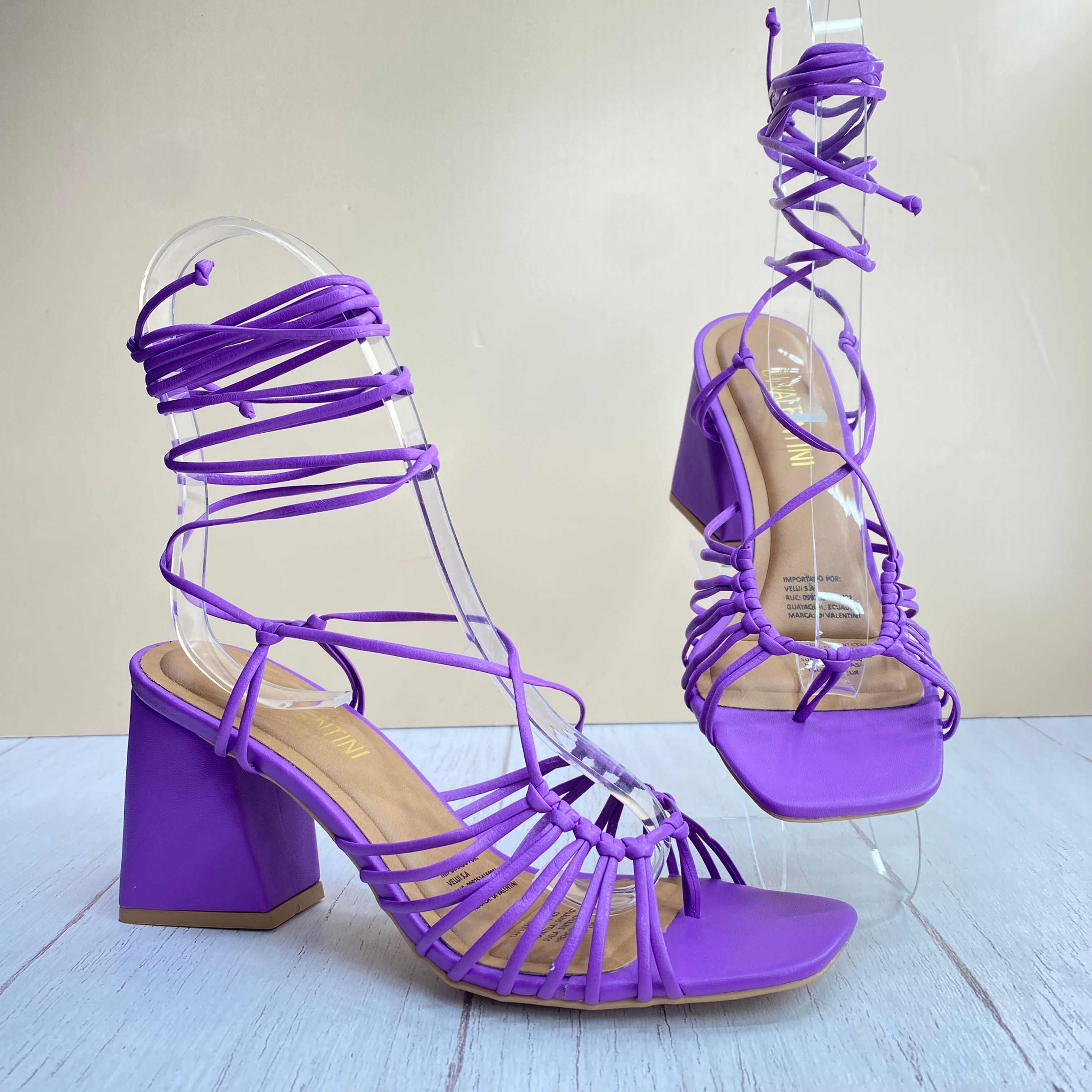 TACONES TEJIDOS DE AMARRAR