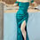 Miniatura: VESTIDO SATINADO SIRENA CON PLIEGUES