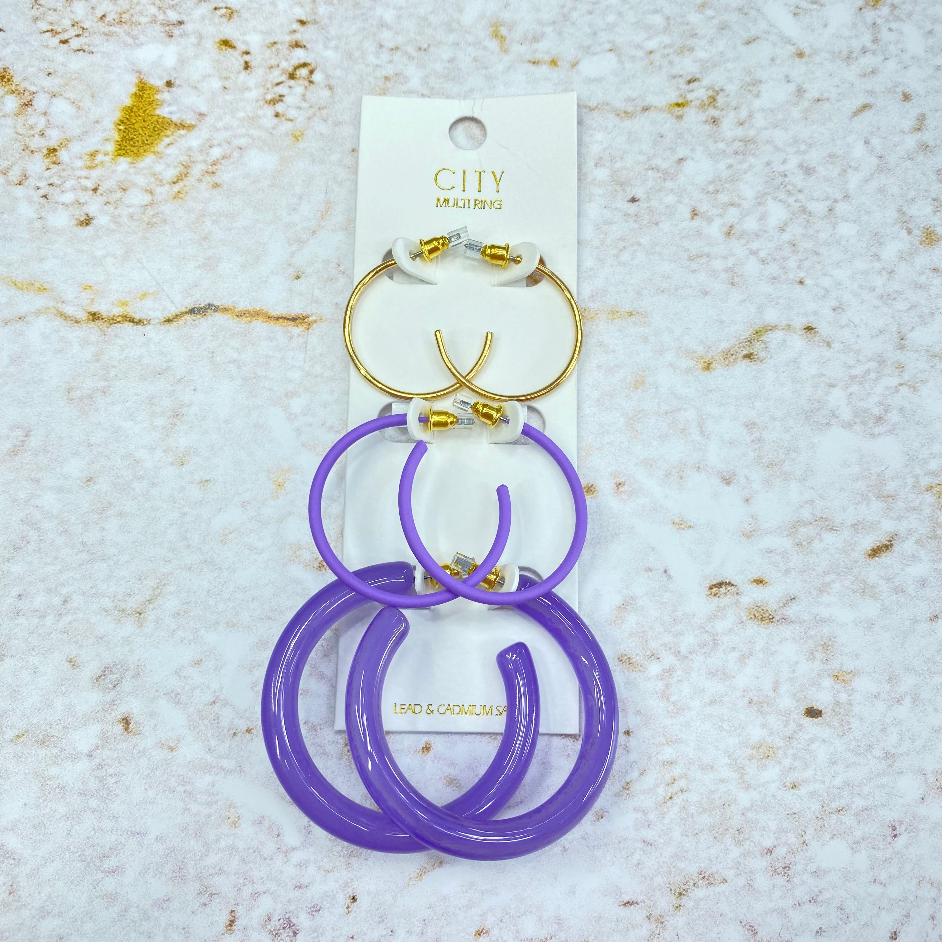 SET DE TRES ARGOLLAS DE COLORES