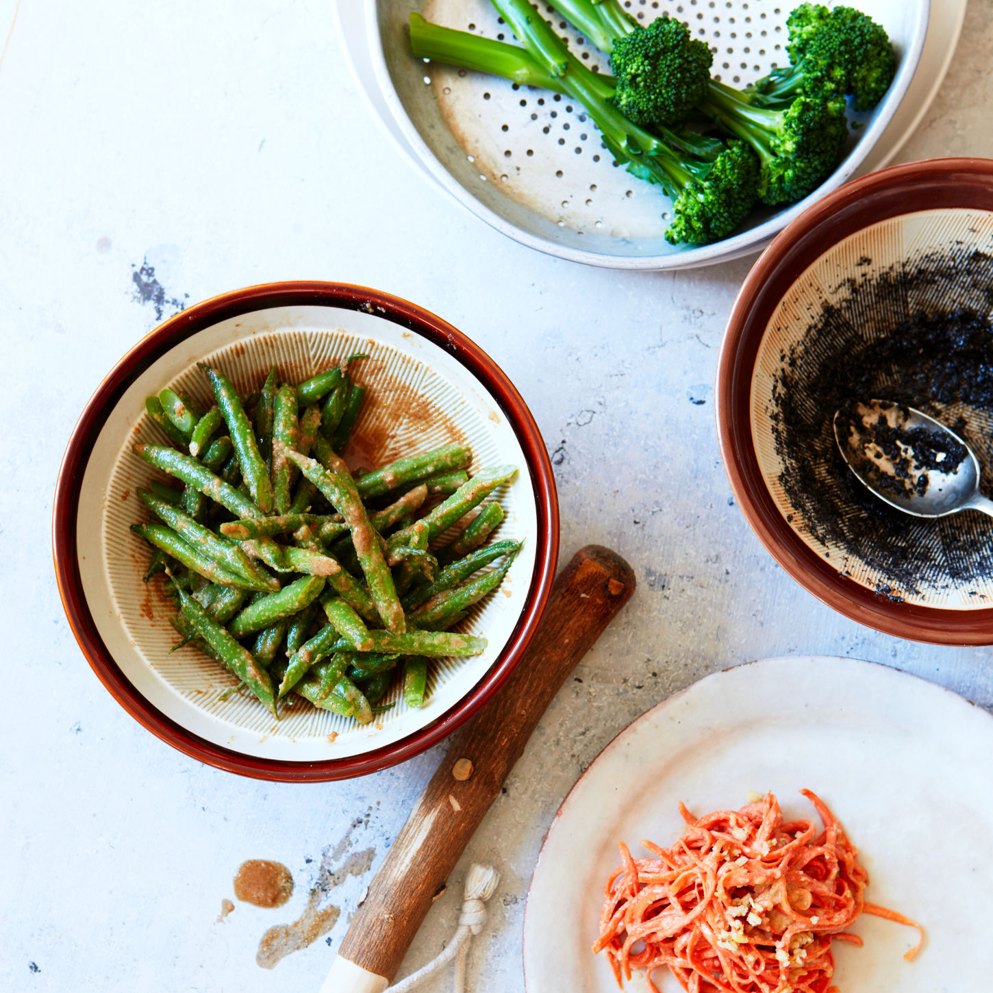 gomaae, sesame sauce with green beans