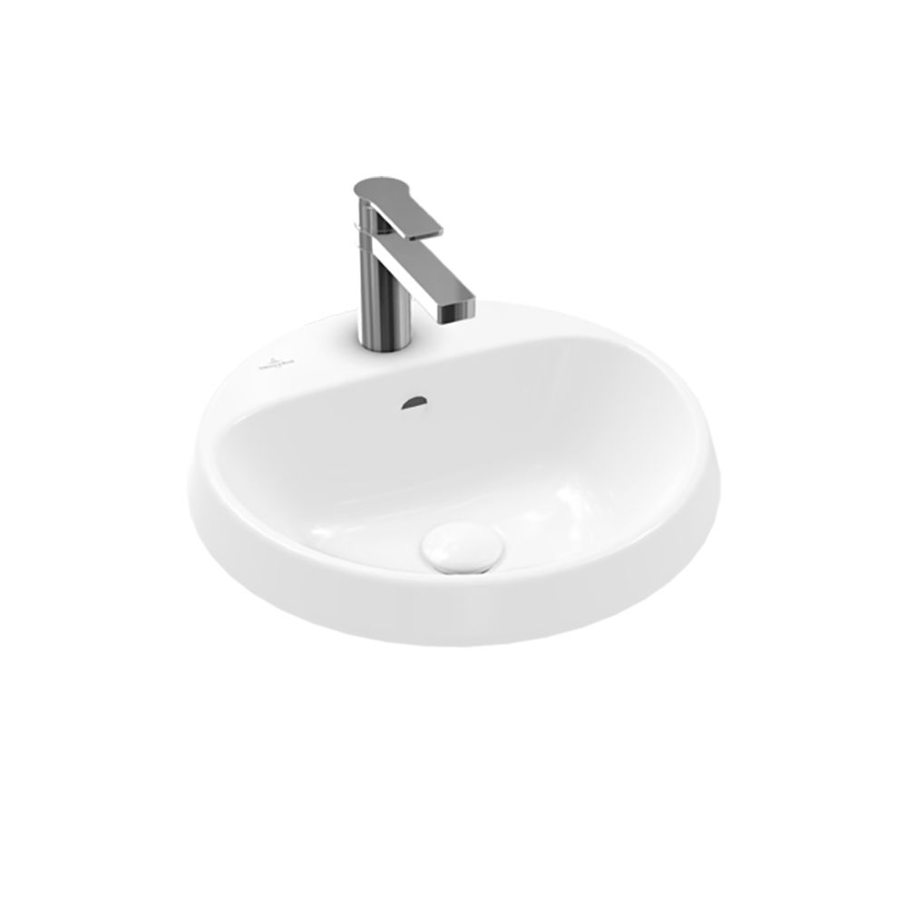 Built-in washbasin, 450 x 450 x 170 mm, with overflow, unpolished