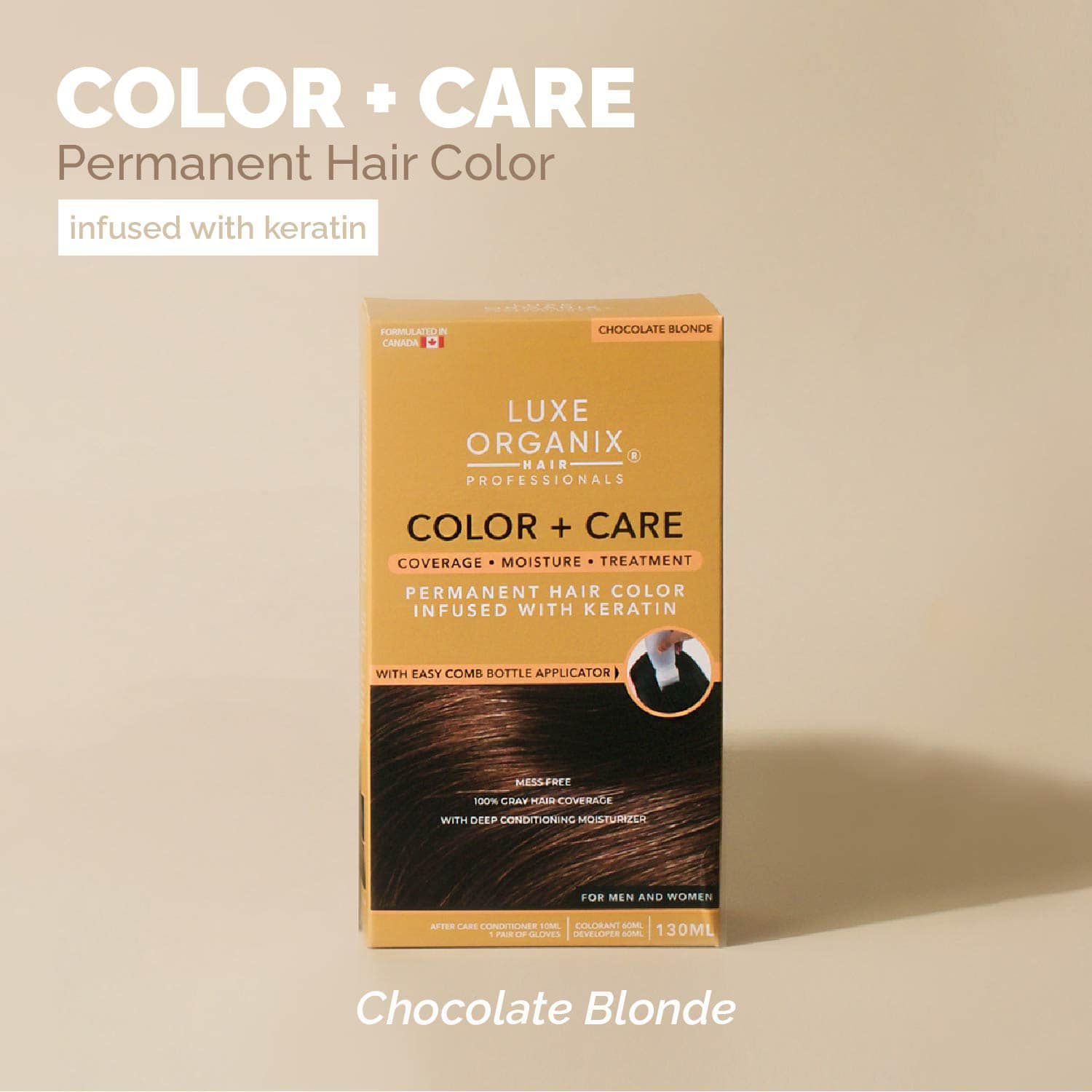 LUXE ORGANIX COLOR + CARE PERMANENT HAIR COLOR (CHOCOLATE BLONDE)