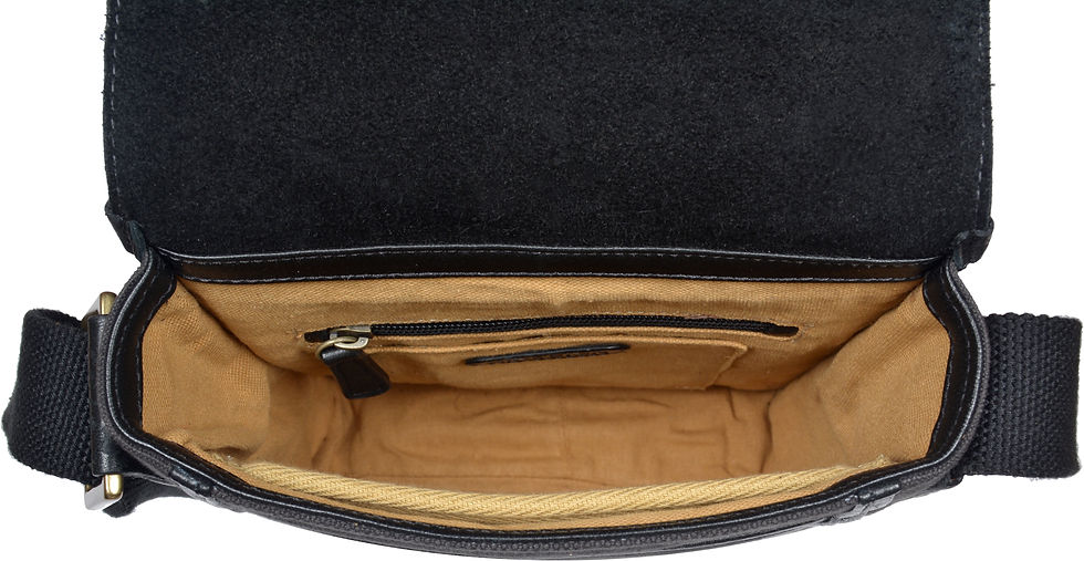 Thumbnail: Aiden Genuine Leather and Canvas Mini Crossbody Men/Women Messenger  Bag