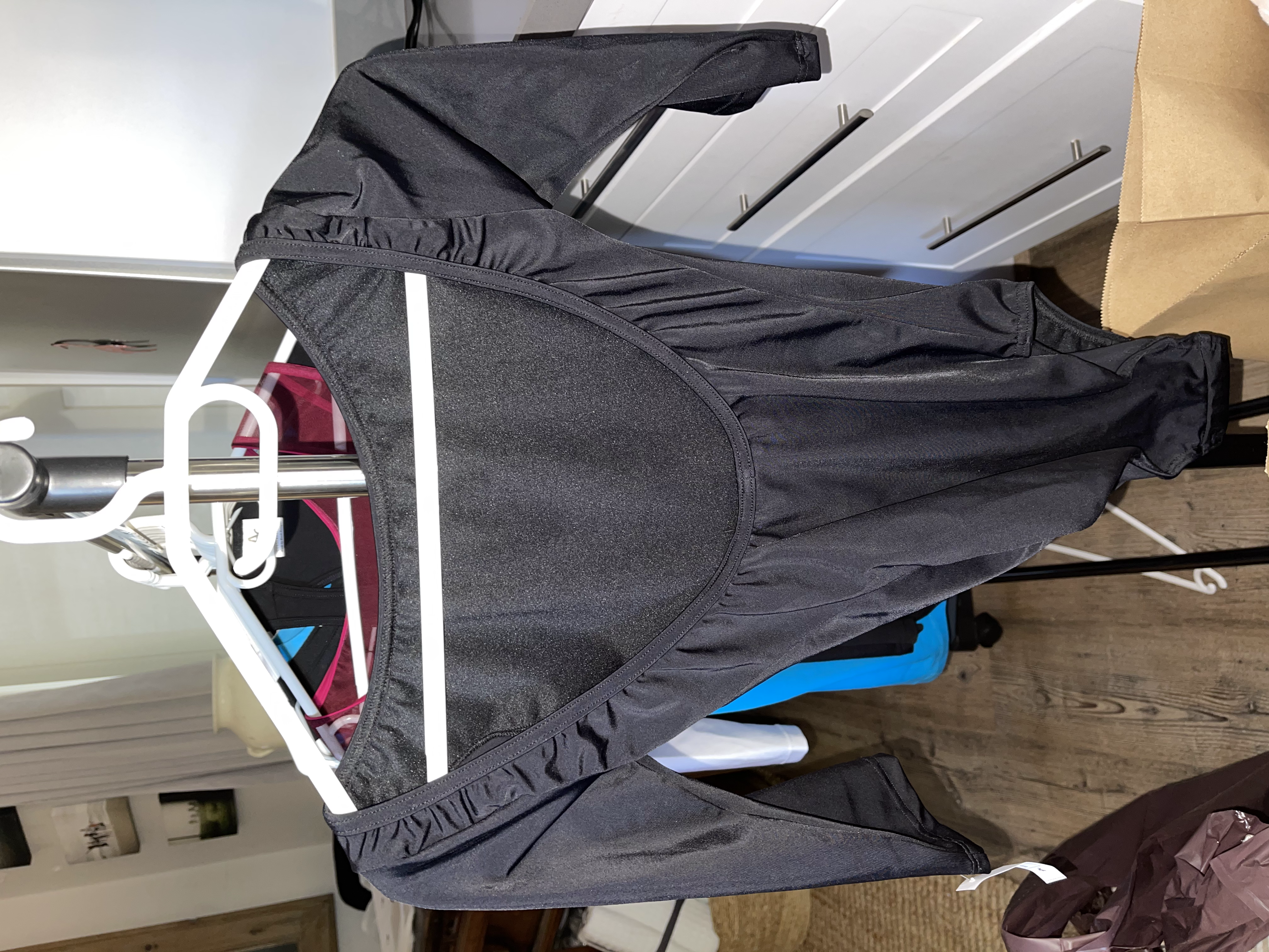 Black 3/4 Sleeve Leotard