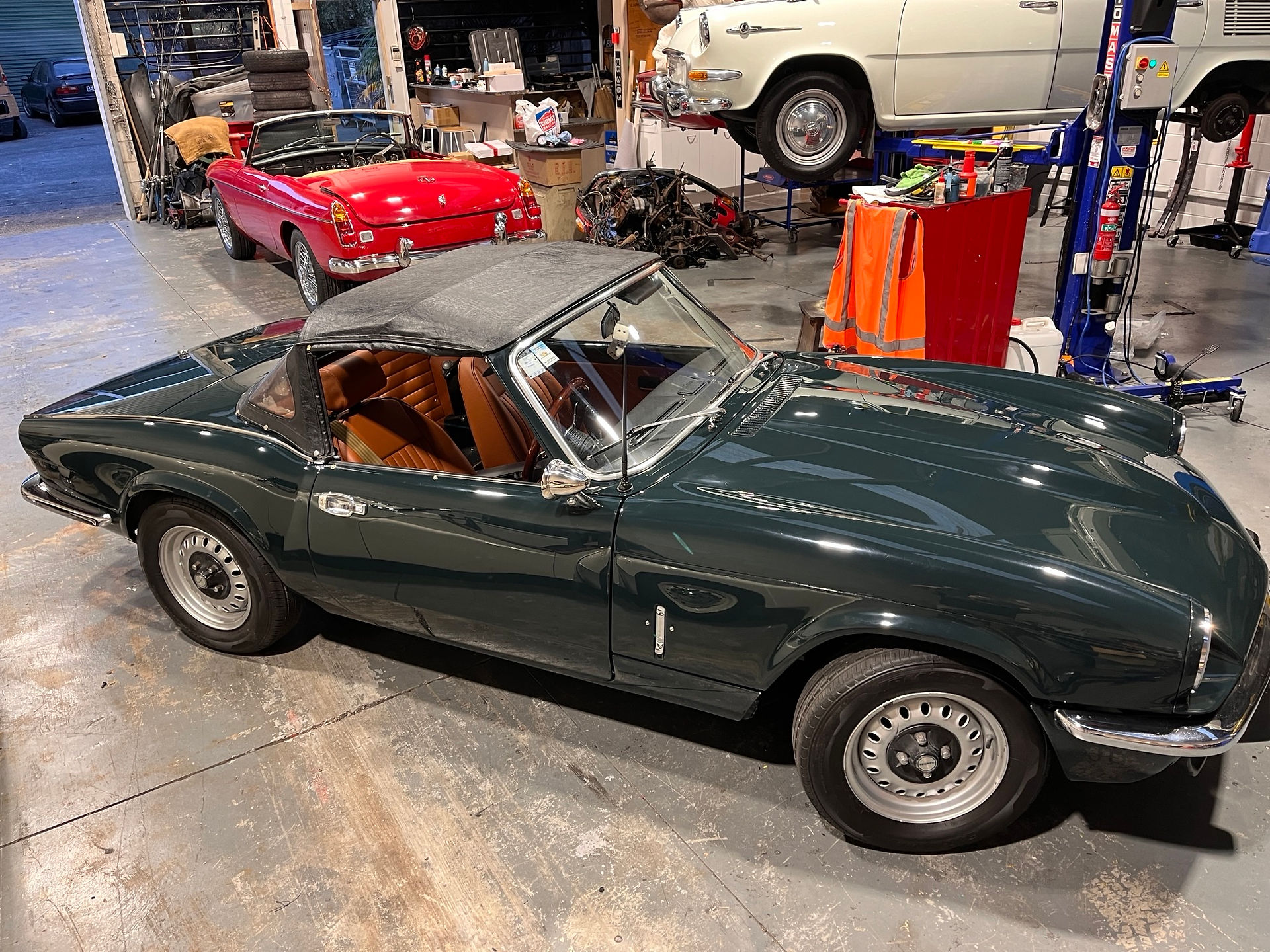 Triumph Spitfire 1500 in green with tan interior