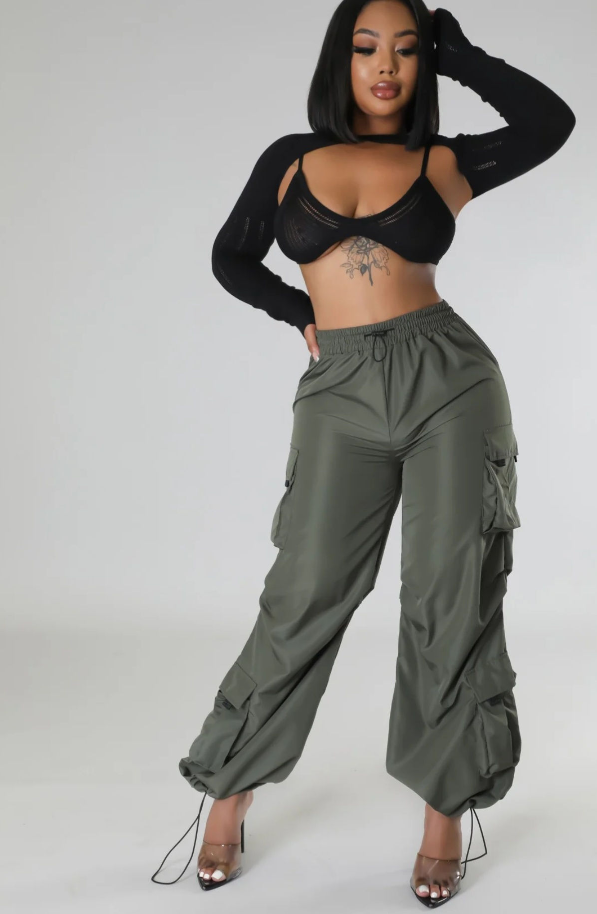 Power Play Parachute Cargo Pants – Olive
