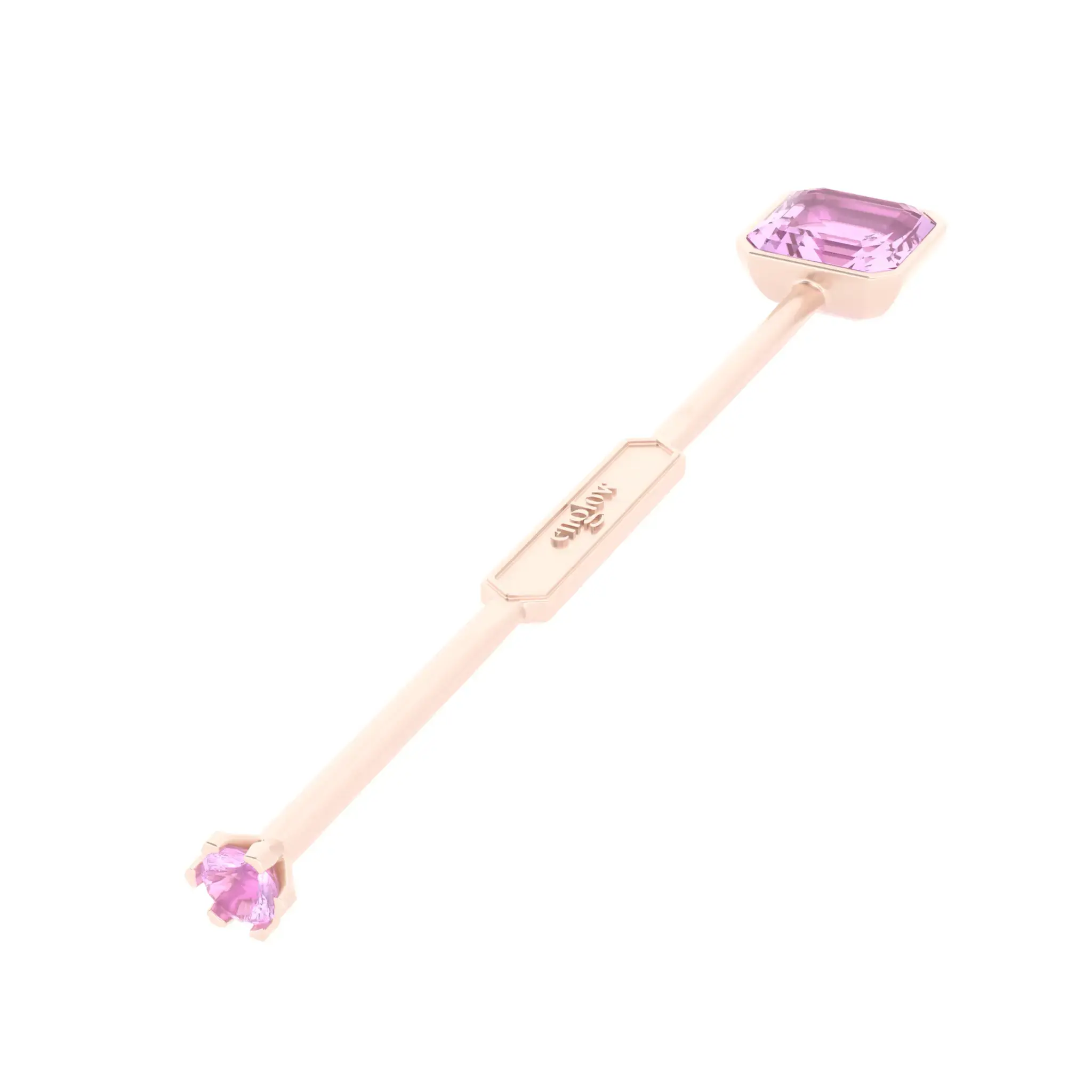 Englow Visky Sitta Pink Amethyst Rose Gold: Stilvolle Whiskey-Rührer / Stirrer mit 6mm runden Edelstein