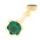 Thumbnail: Englow Visky Sitta Green Tourmaline Yellow Gold: Stilvolle Whiskey-Rührer / Stirrer mit 6mm runden Edelstein